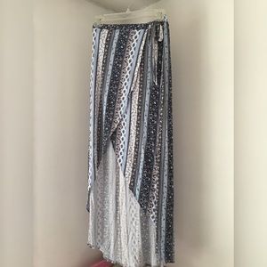 High to Low floral wrap skirt